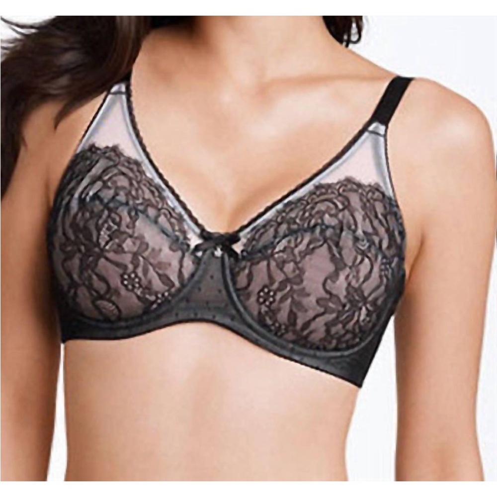Wacoal Retro Chic Full Figure Underwire Bra Black Sz 40